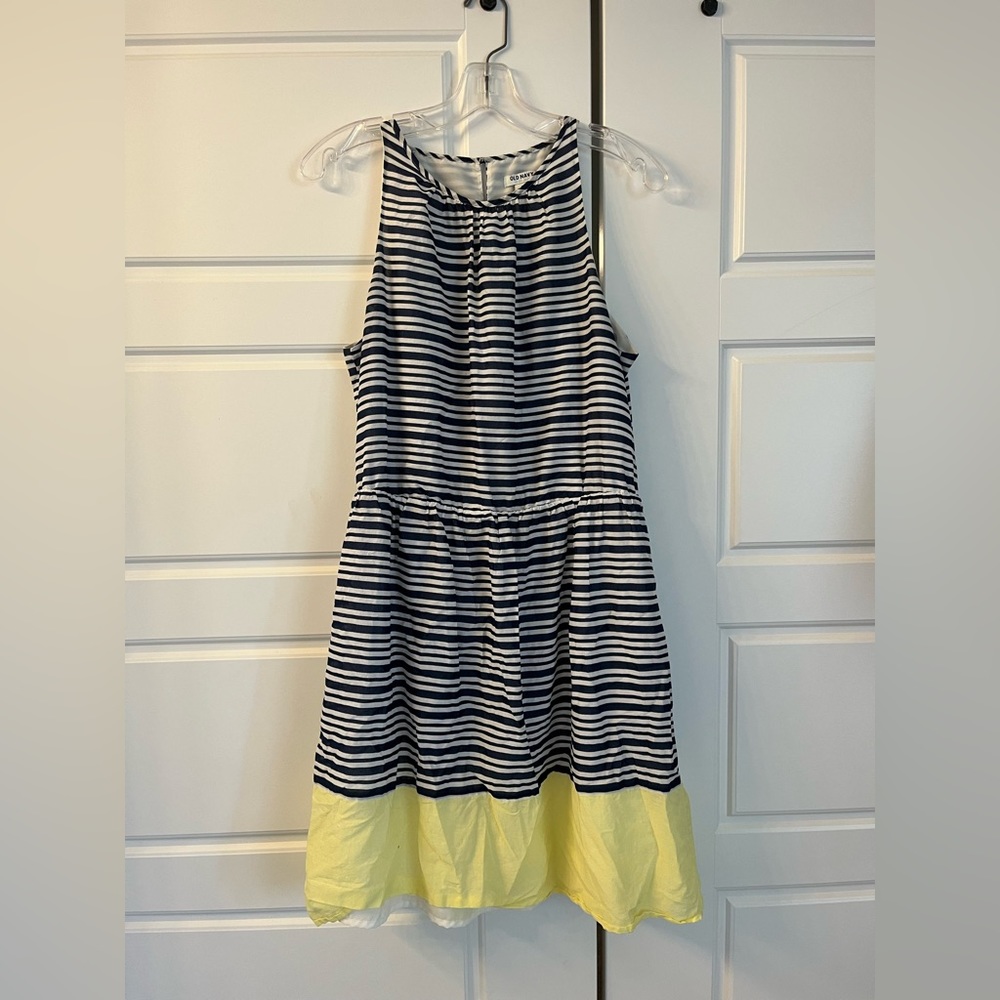 Navy stripe dress size L